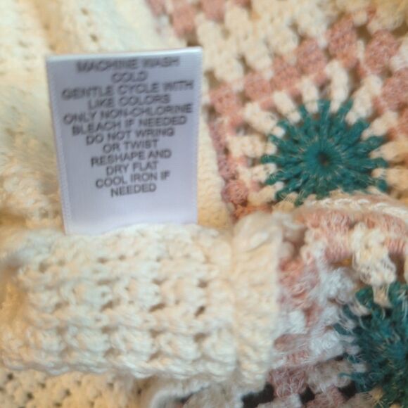 Sincerely Jules Sweater Womens Large White Crop Crochet Cottage Core - Picture 8 of 8